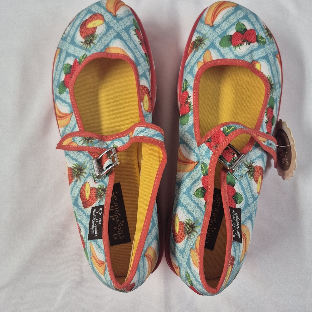 Hot Chocolate Design Shoes Kitsch Picnic Platforms HCD Size 8 EU 38 - Picture 10 of 12